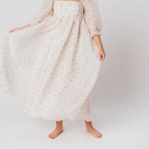 Floral Cream Maxi Skirt